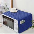 Quilted Microwave Oven Cover with 4 Storage Pockets – Waterproof Cotton Dust Cover