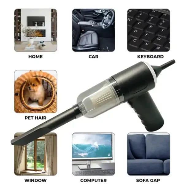 3-in-1 Portable Car Vacuum Cleaner – USB Rechargeable Handheld Vacuum for Car & Home
