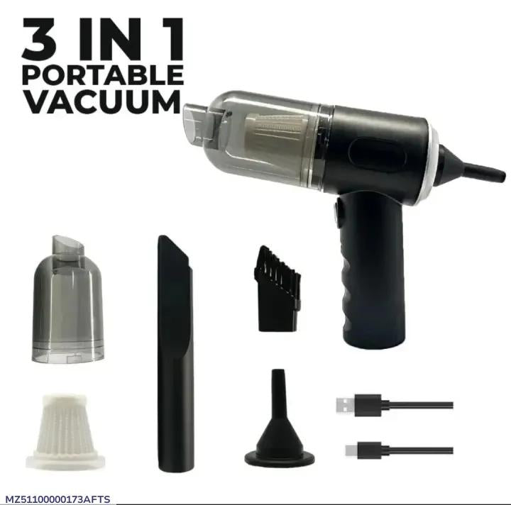 3-in-1 Portable Car Vacuum Cleaner – USB Rechargeable Handheld Vacuum for Car & Home