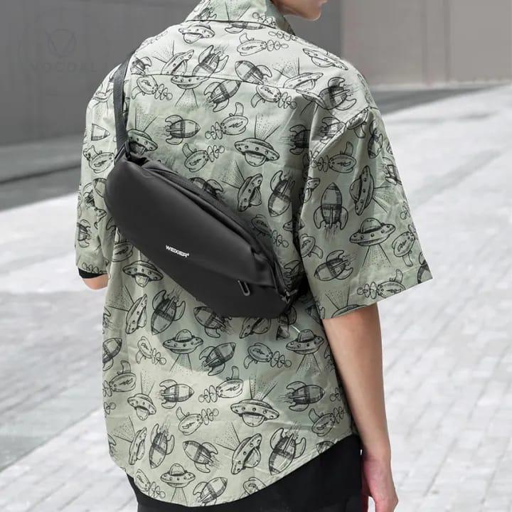 Unisex Nylon Crossbody Bag – Water-Resistant Adjustable Shoulder Sling Bag