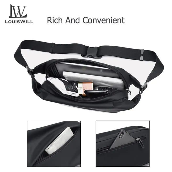 Unisex Nylon Crossbody Bag – Water-Resistant Adjustable Shoulder Sling Bag
