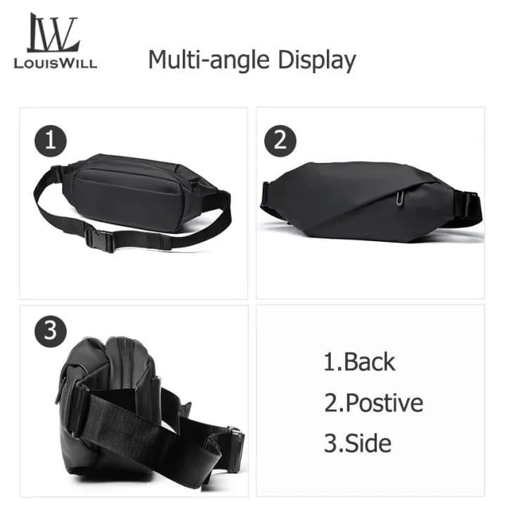 Unisex Nylon Crossbody Bag – Water-Resistant Adjustable Shoulder Sling Bag