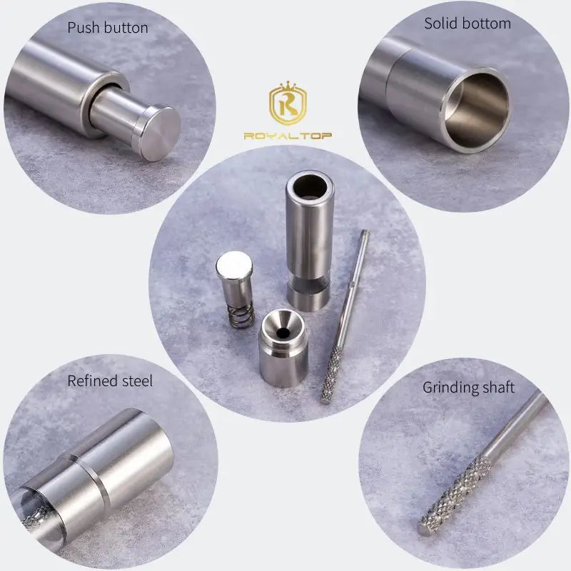 Stainless Steel Spice Grinder – Manual Salt & Pepper Grinder with Adjustable Burr