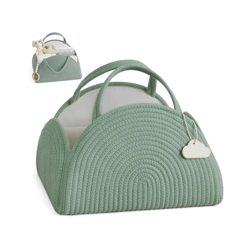 Baby Essentials Organizer Caddy – Portable Diaper Storage Basket with Handles