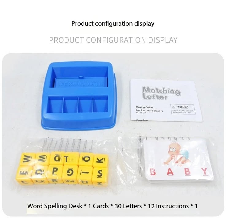 Toddler Spelling Learning Game – Educational Matching Toy for Kids 1–3 Years