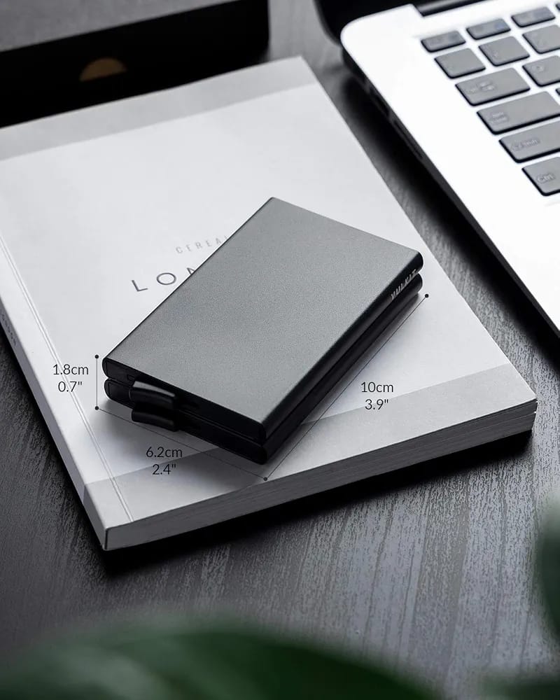 RFID Blocking Aluminum Card Holder Wallet – Slim Pop-Up Credit Card Case for Men