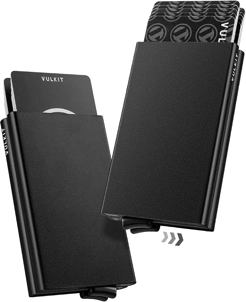 RFID Blocking Aluminum Card Holder Wallet – Slim Pop-Up Credit Card Case for Men