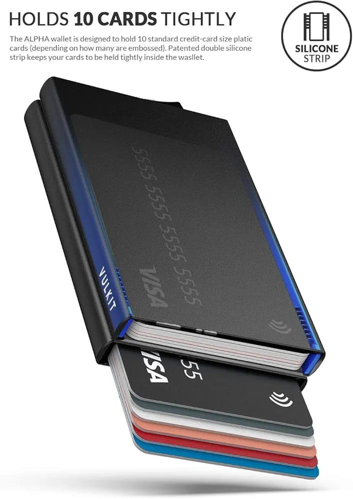 RFID Blocking Aluminum Card Holder Wallet – Slim Pop-Up Credit Card Case for Men