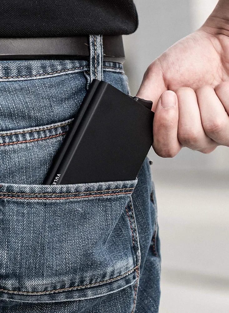 RFID Blocking Aluminum Card Holder Wallet – Slim Pop-Up Credit Card Case for Men