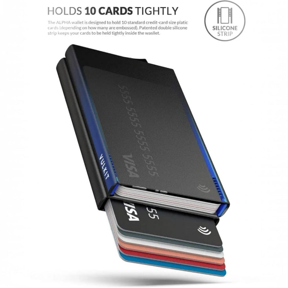 RFID Blocking Aluminum Card Holder Wallet – Slim Pop-Up Credit Card Case for Men