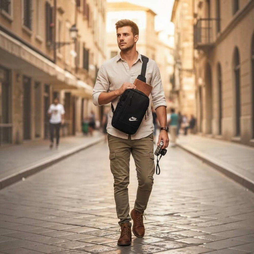 Waterproof Nylon Crossbody Chest Bag – Multi-Pocket Travel Sling Bag for Men & Women