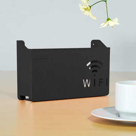 WiFi Router Shelf & Cable Organizer – Wall-Mount ABS Plastic Storage Box for Routers, Power Strips & Cables (Random Colors)