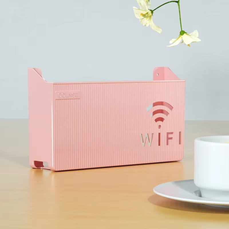 WiFi Router Shelf & Cable Organizer – Wall-Mount ABS Plastic Storage Box for Routers, Power Strips & Cables (Random Colors)
