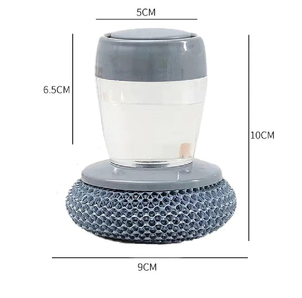 Soap Dispensing Kitchen Scrubber Brush With Steel Wire Ball