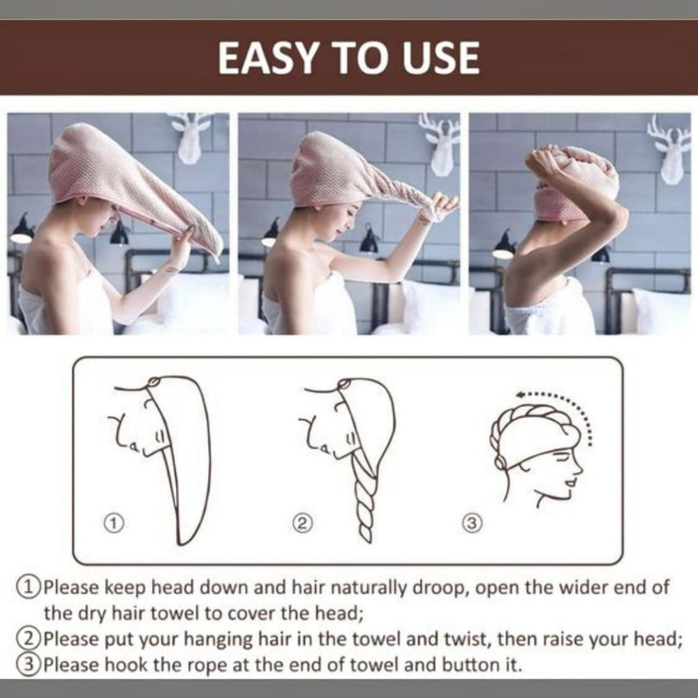 Hair Dryer Cap Towel Wrap Towel Quick Dry Cap Towel 100% Cotton Turban