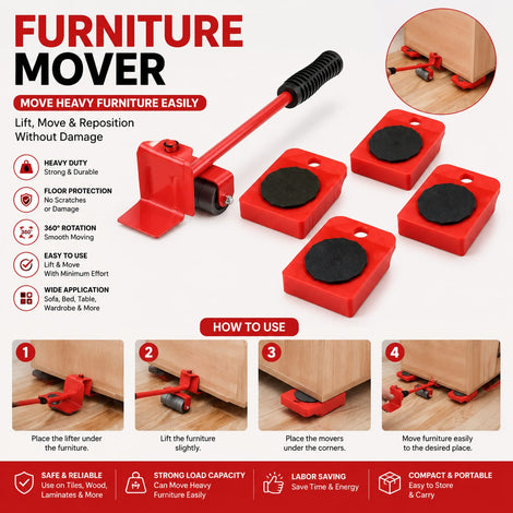 5Pcs Heavy Furniture Lifter & Moving Tool Set