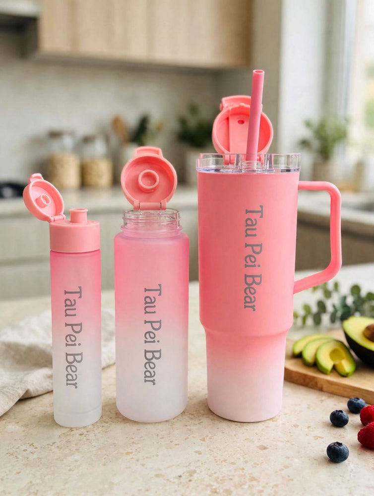 Tumbler 3-Piece Bottle Set with Straws