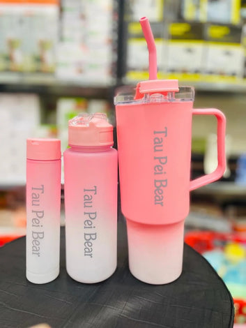 Tumbler 3-Piece Bottle Set with Straws
