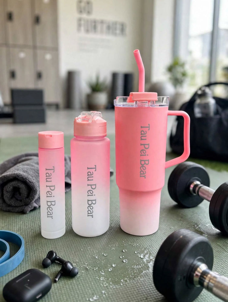 Tumbler 3-Piece Bottle Set with Straws