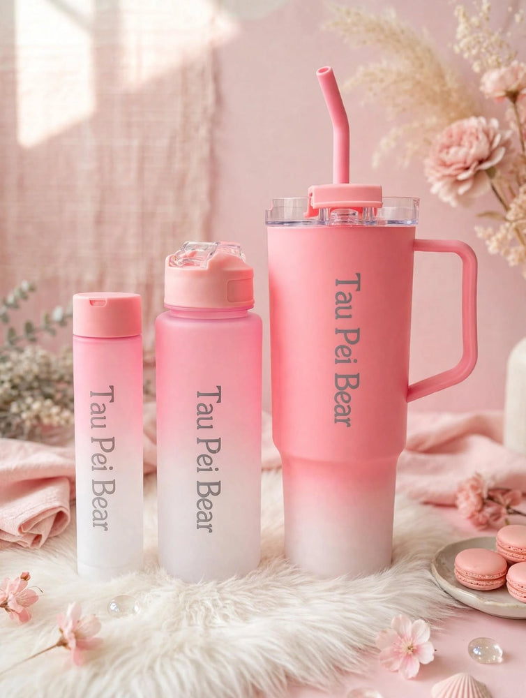 Tumbler 3-Piece Bottle Set with Straws