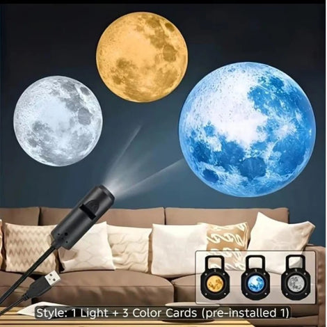6-in-1 USB Moon & Earth Projection Atmosphere Lamp