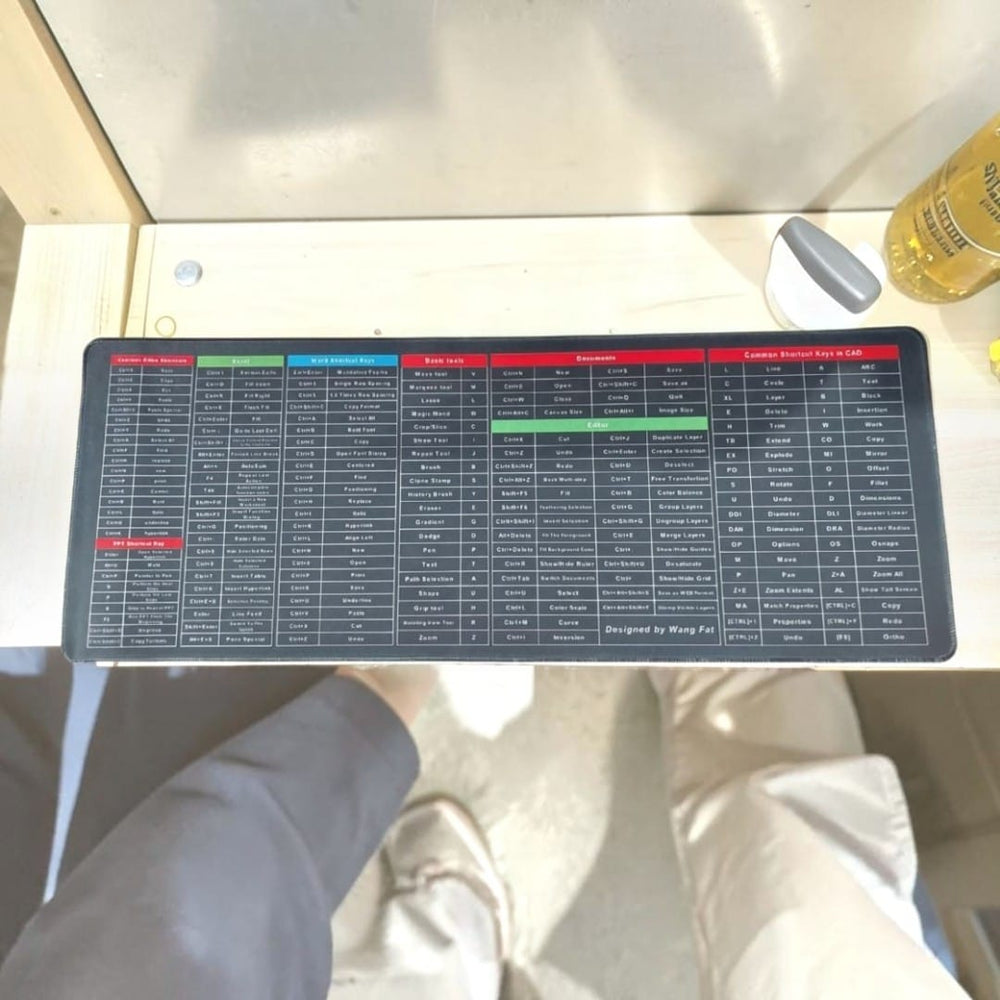 Shortcut Keyboard MAT Office PS Lock Edge CAD/WO/AI/Excel/CDR/PPT Keyboard Table Mat Consignment 30x80cm