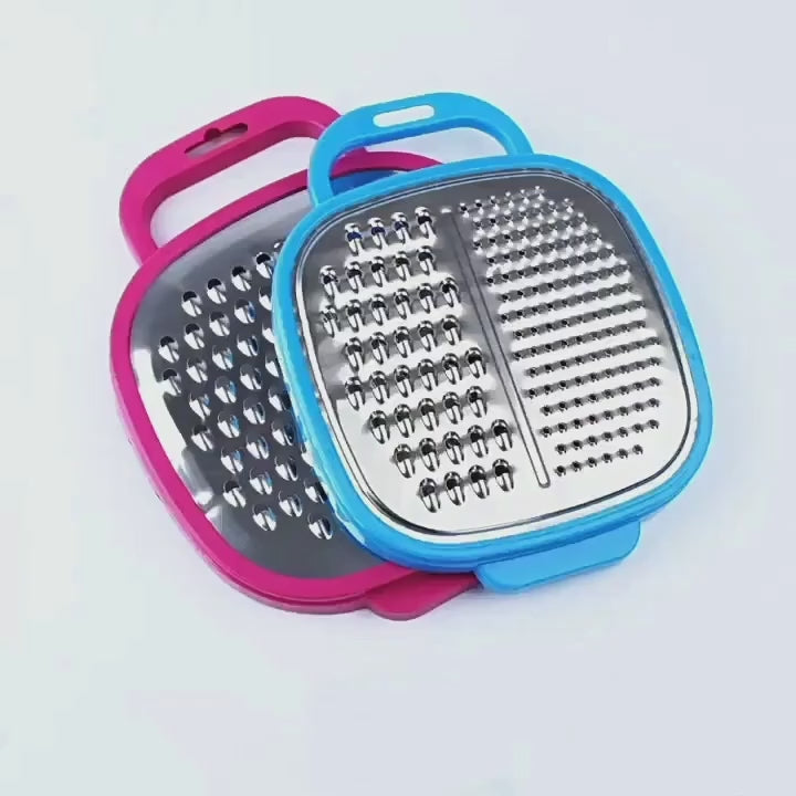 3-in-1 Cheese Grater with Storage Container – Multi-Blade Vegetable & Fruit Slicer